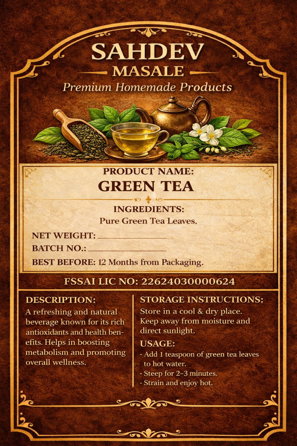 Green Tea Masala Back
